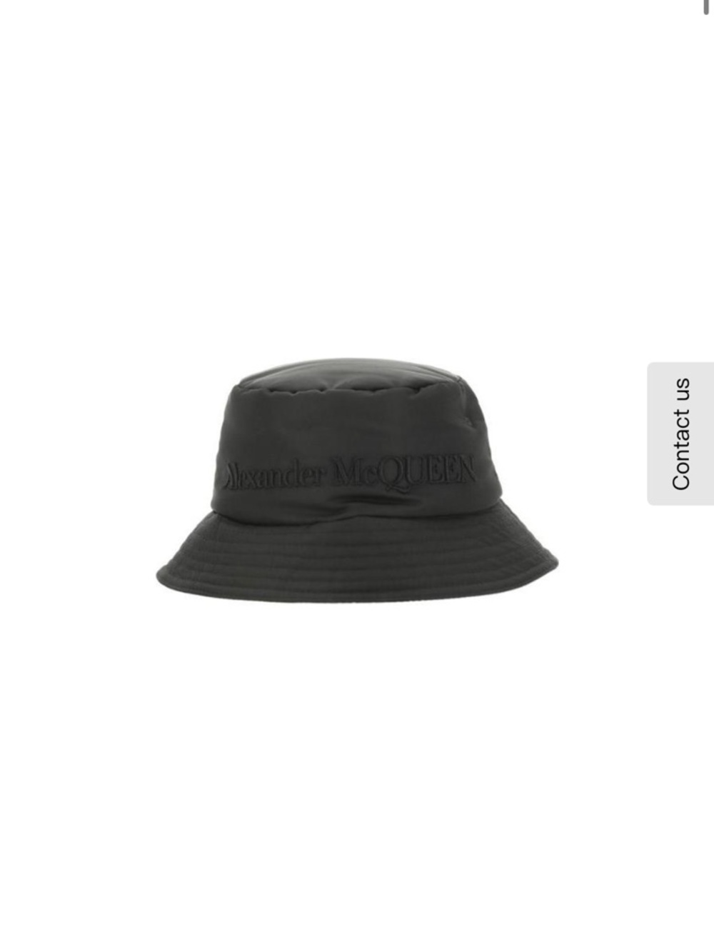 Alexander McQueen Black Quilted Logo Bucket Hat